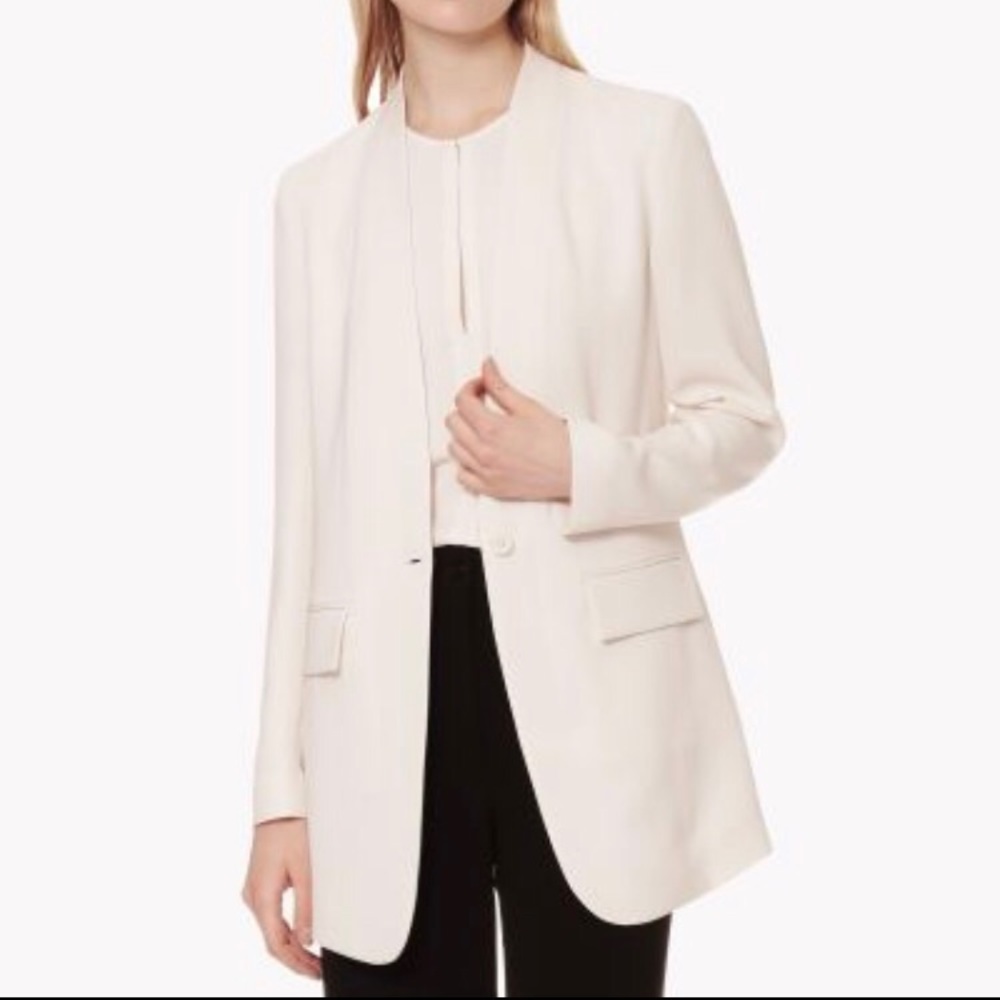 NWT Theory Fluid Jacket Ivory Rosina Crepe